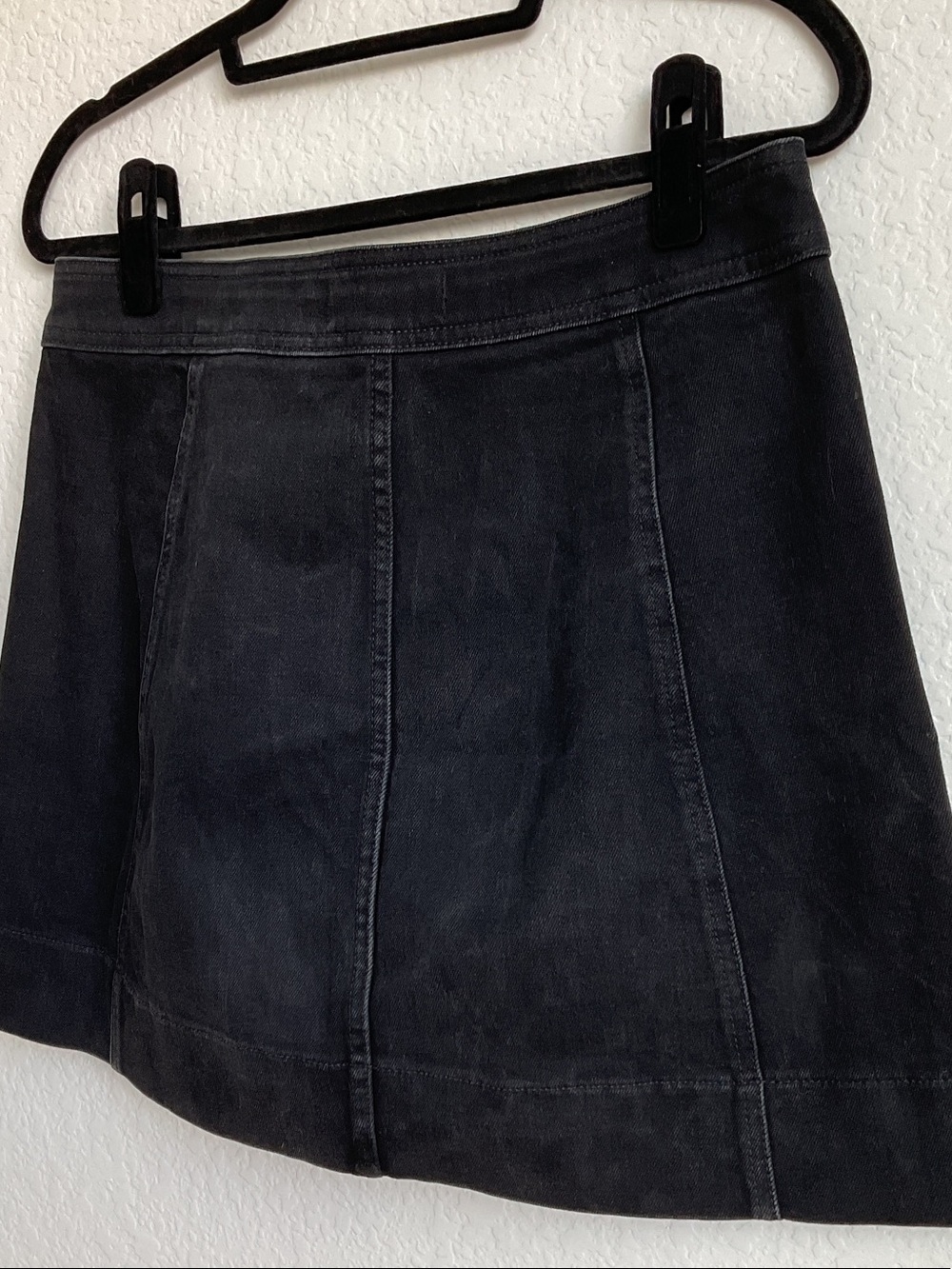 Madewell Black Button-Front Mini Skirt | 10 - Picture 10 of 11